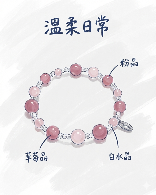 溫柔日常 粉晶 草莓晶 白水晶
